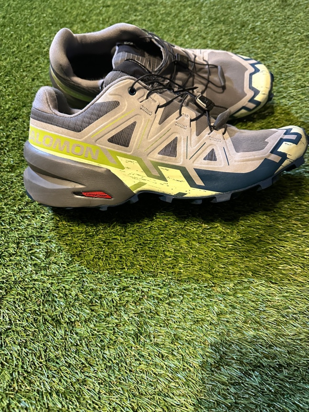 Salomon Speedcross 6 Blue/Lime Green/Grey Size 11.5 US - Picture 5 of 7
